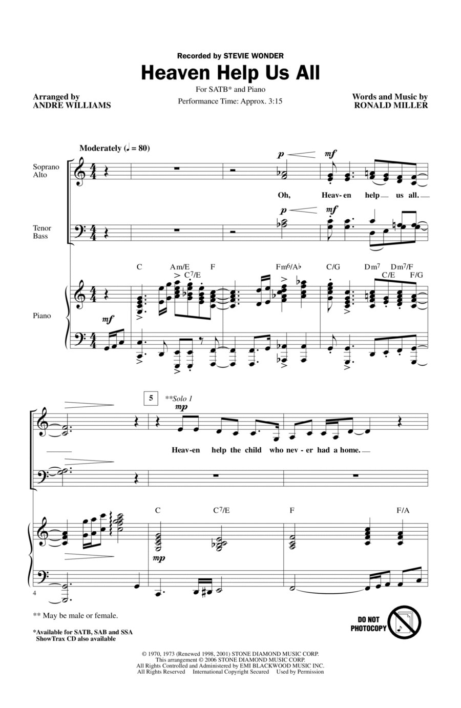 Heaven Help Us All 4-Part scores gallery preview page 1