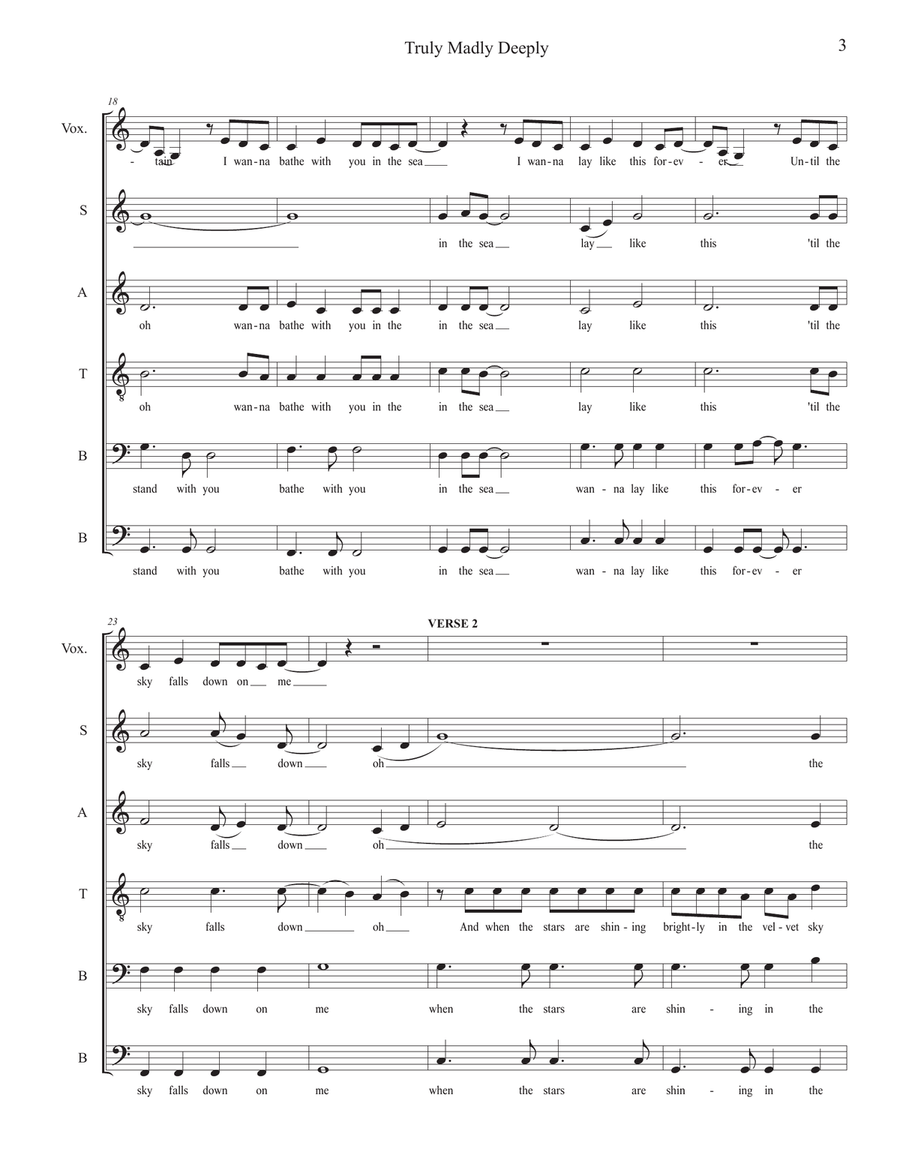 Truly, Madly, Deeply Truly, Madly, Deeply 4-Part scores gallery preview page 3