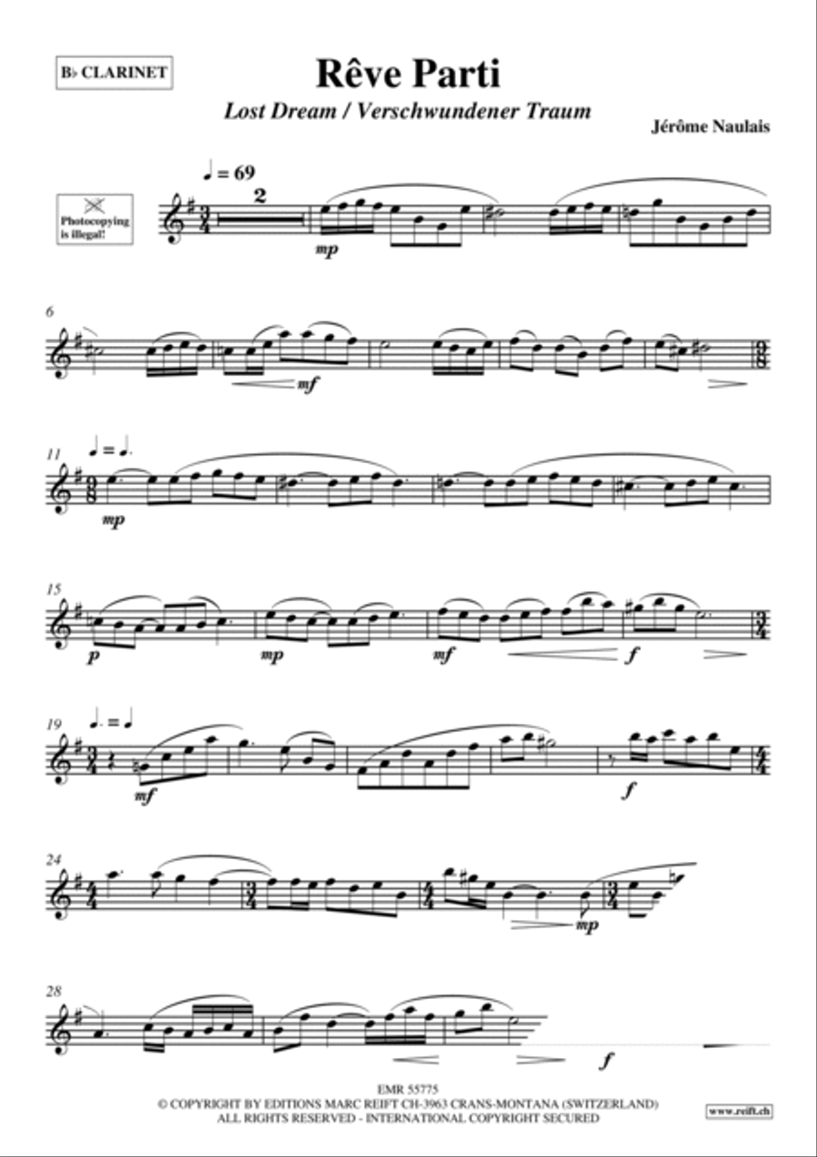Reve Parti Clarinet Solo scores gallery preview page 4
