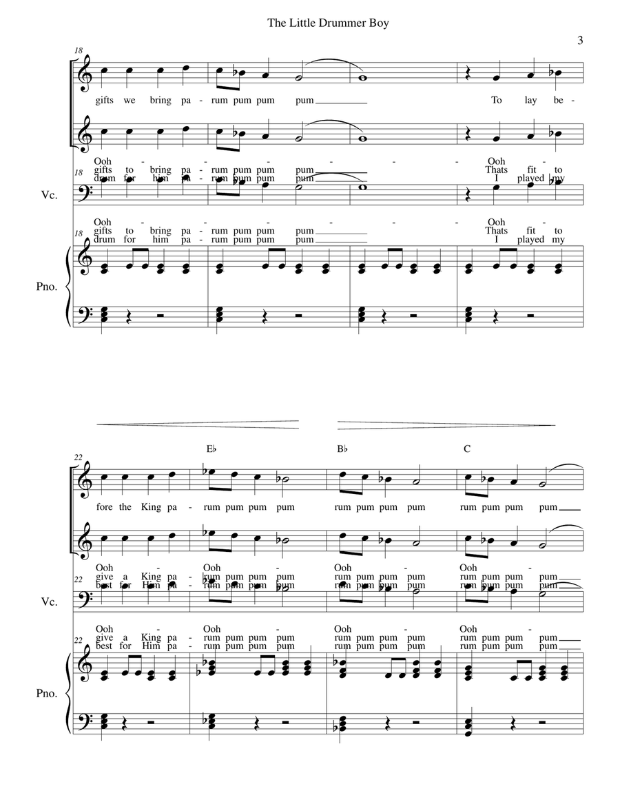 The Little Drummer Boy Choir scores gallery preview page 3