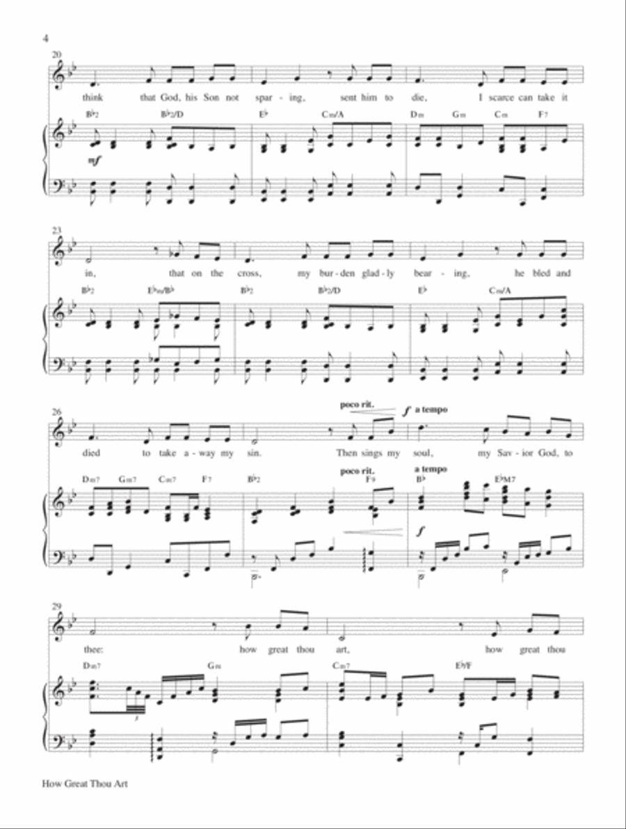 How Great Thou Art Medium Voice scores gallery preview page 4