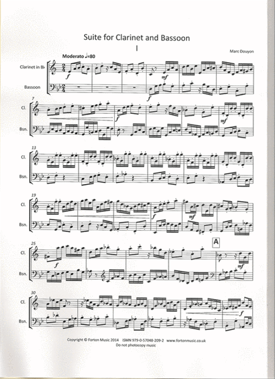 Suite for Clarinet and Bassoon Bassoon scores gallery preview page 2