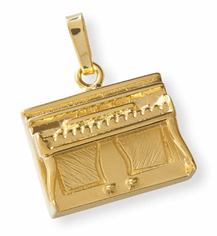 Gold-plated pendant : upright piano