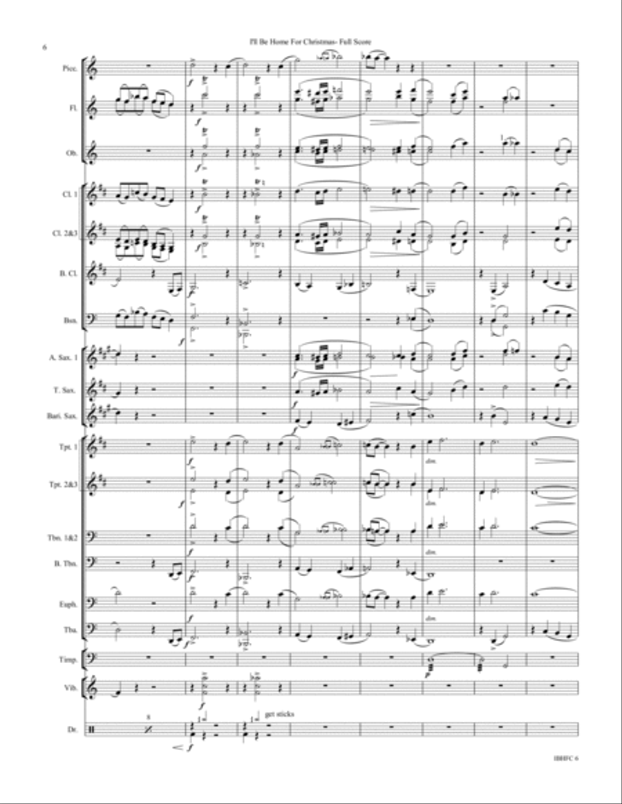 I'll Be Home For Christmas Concert Band scores gallery preview page 6