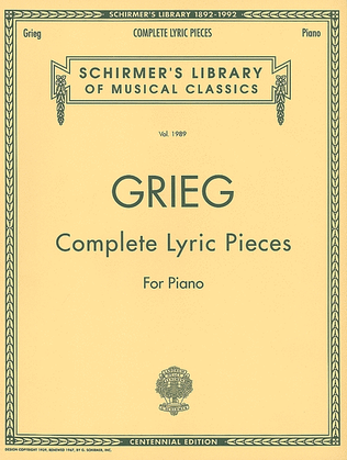 Book cover for Complete Lyric Pieces (Centennial Edition)