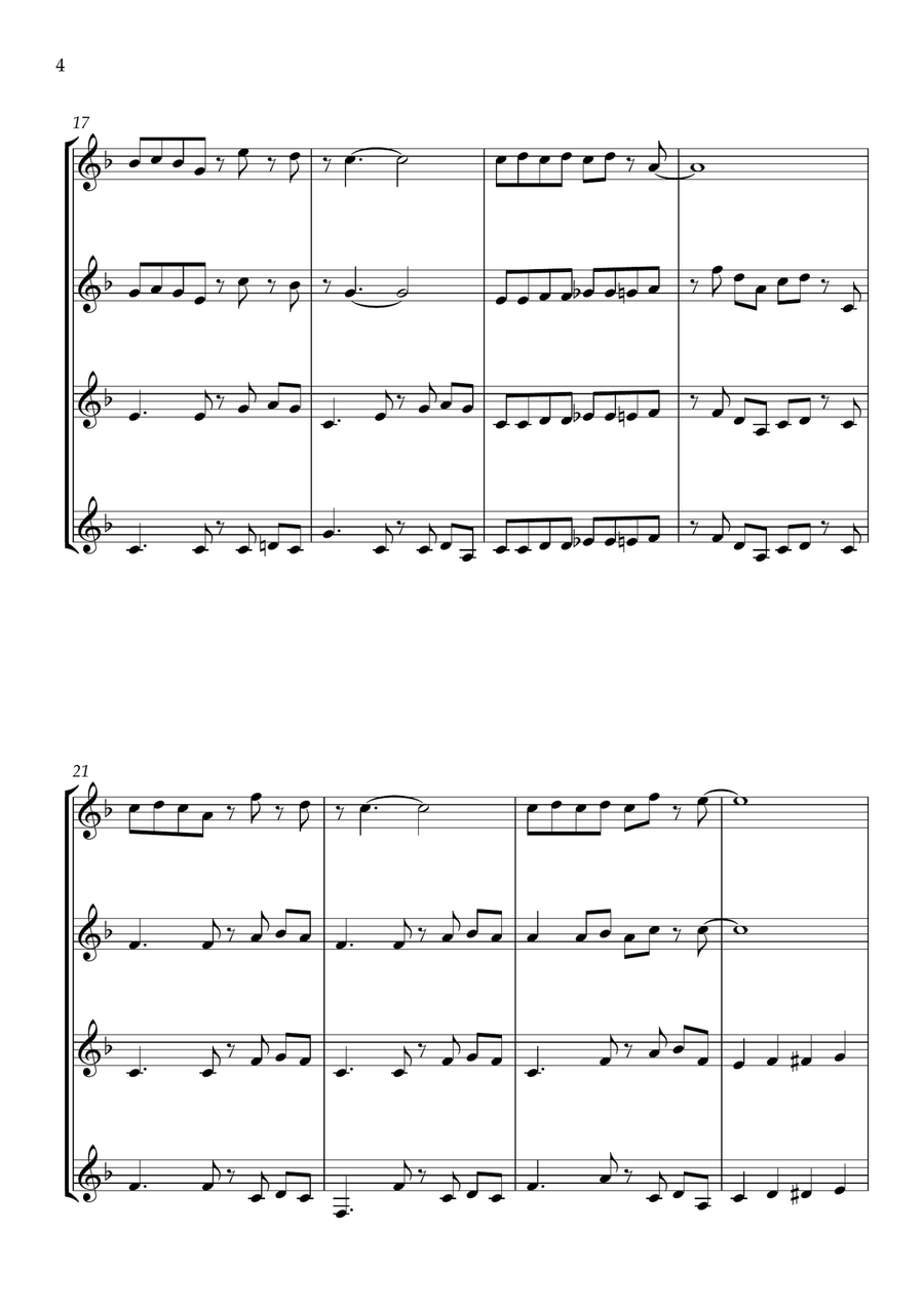 Rudolph The Red-nosed Reindeer Clarinet Quartet scores gallery preview page 4