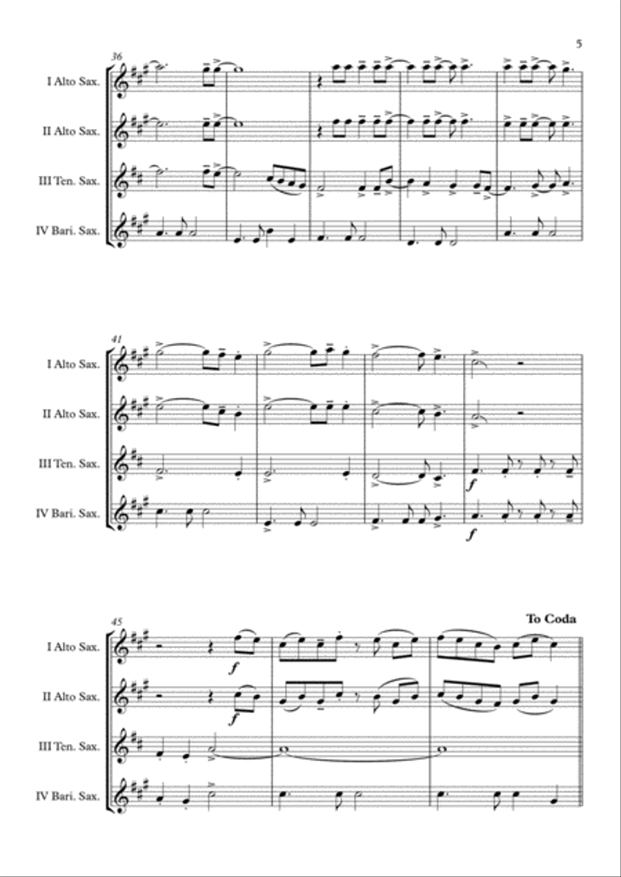 Africa Africa Saxophone Quartet scores gallery preview page 6