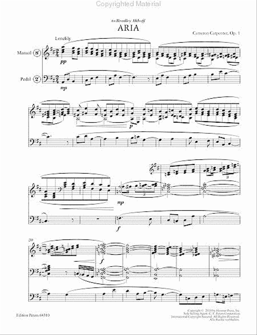 Aria Op. 1 for Organ