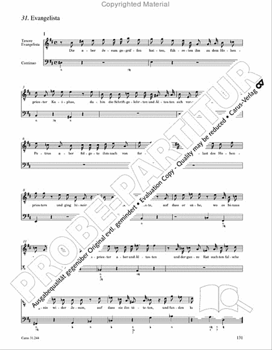 St. Matthew Passion (Matthaus-Passion) 4-Part scores gallery preview page 133