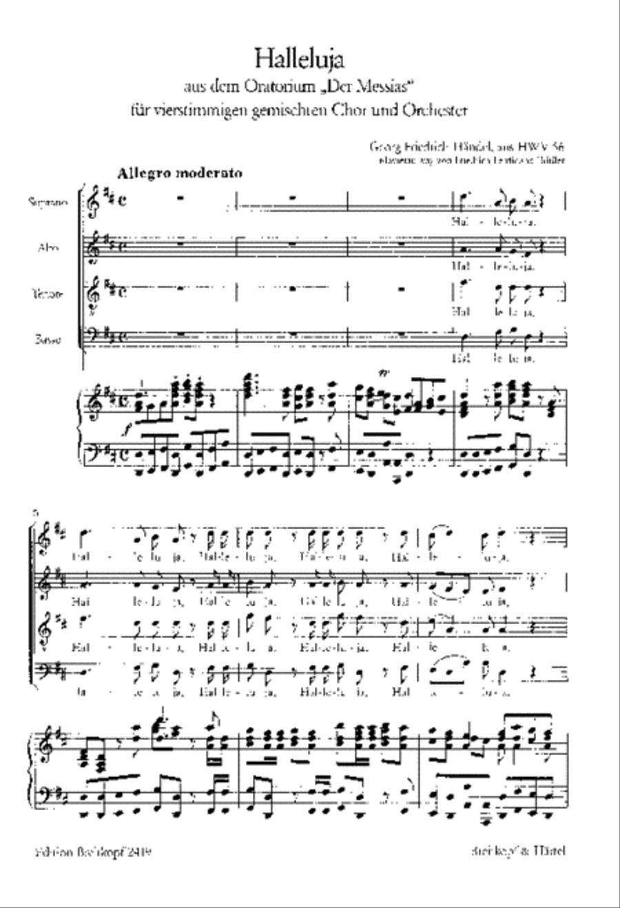 Halleluja from “Messiah” HWV 56 4-Part scores gallery preview page 2