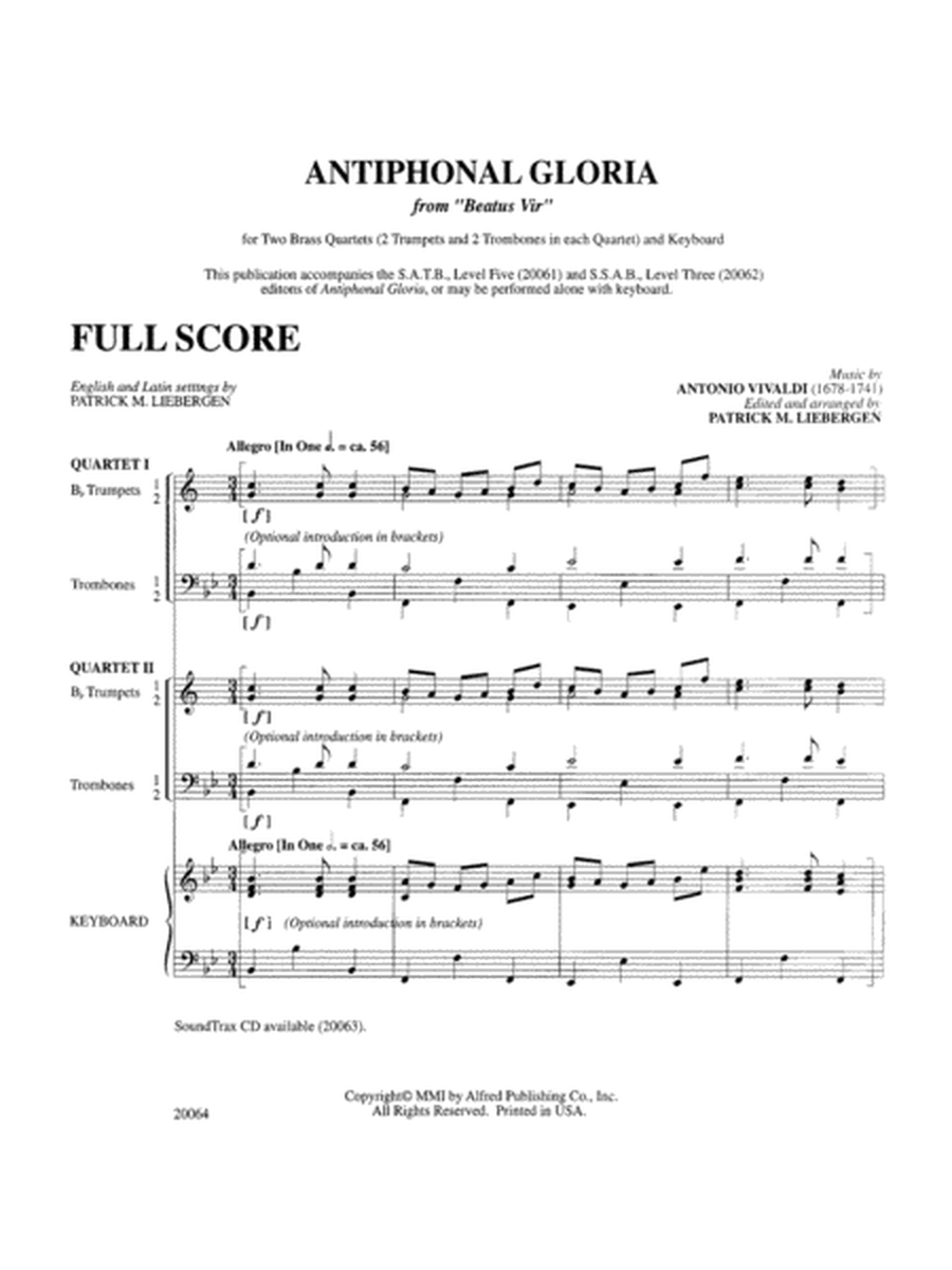 Antiphonal Gloria: Score