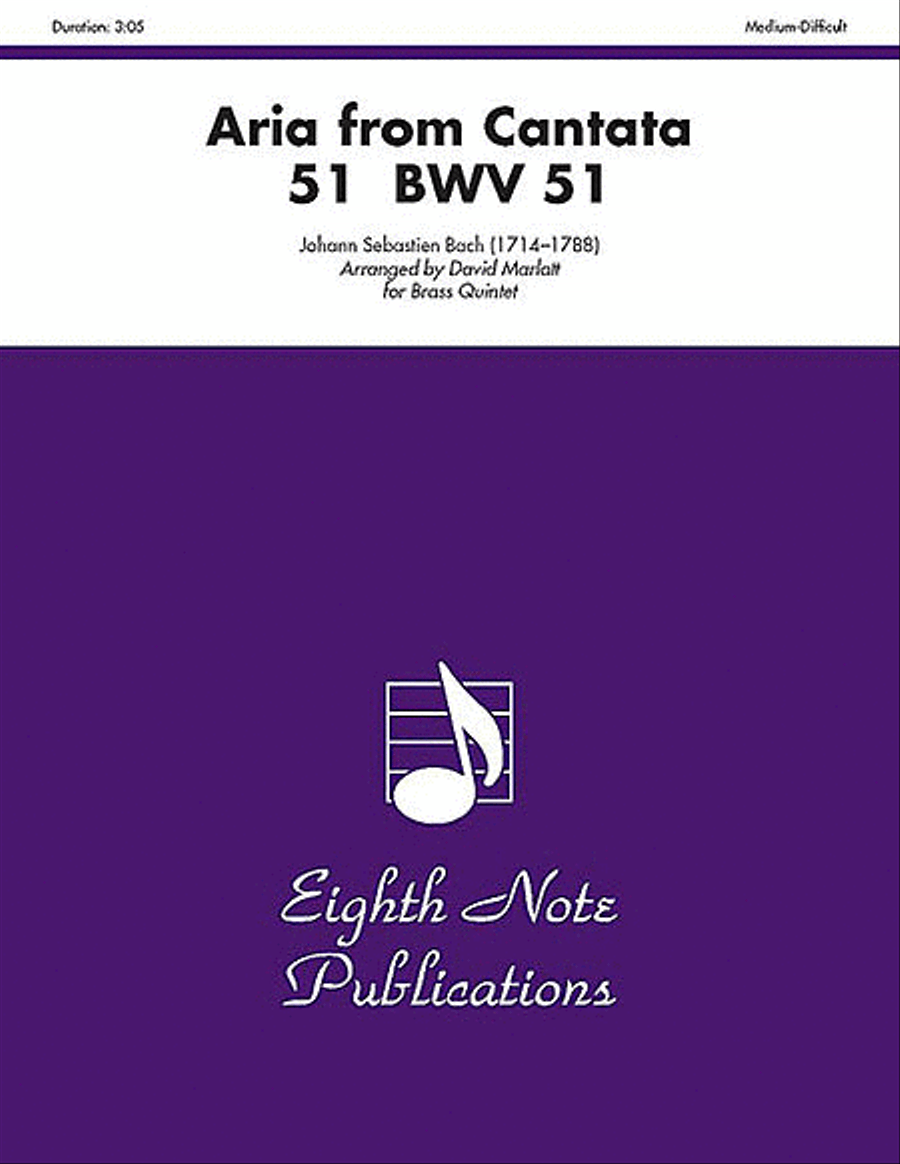 Aria (from Cantata 51, BWV 51) Brass Quintet scores gallery preview page 1