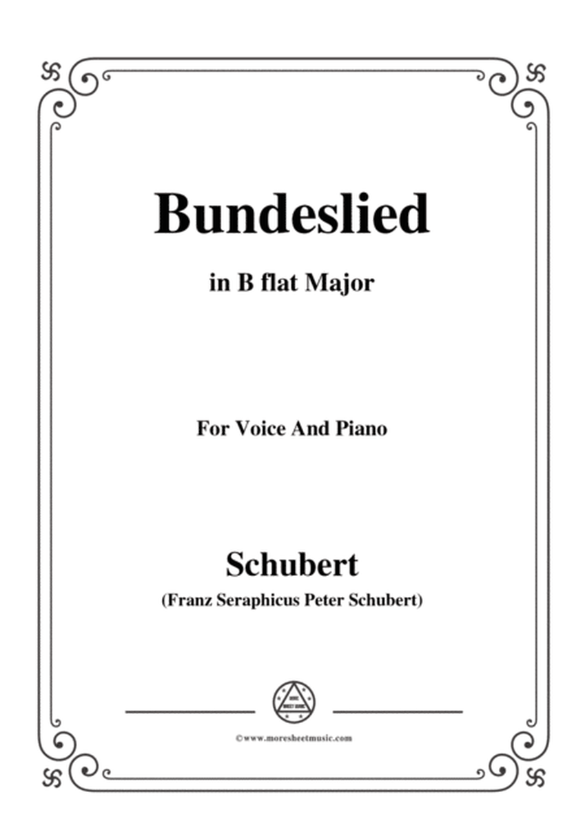 Schubert-Bundeslied,in B flat Major,for Voice&Piano image number null