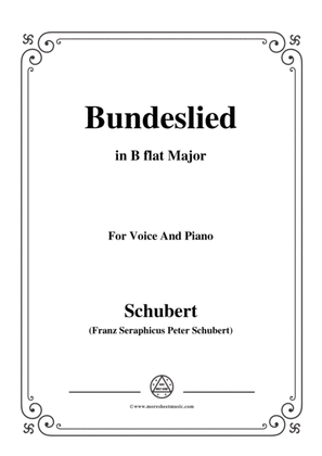 Schubert-Bundeslied,in B flat Major,for Voice&Piano