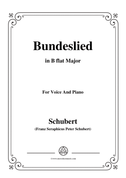 Schubert-Bundeslied,in B flat Major,for Voice&Piano image number null