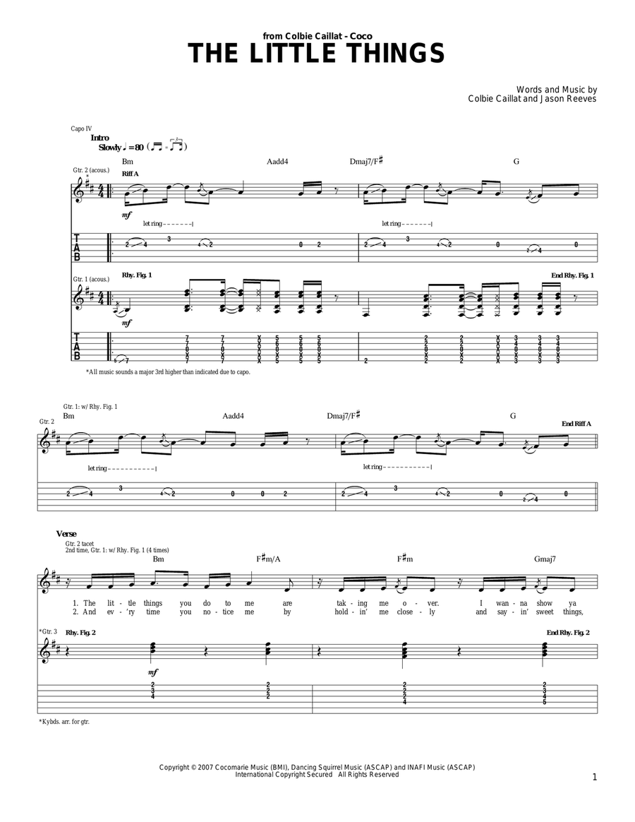 The Little Things Acoustic Guitar scores gallery preview page 1