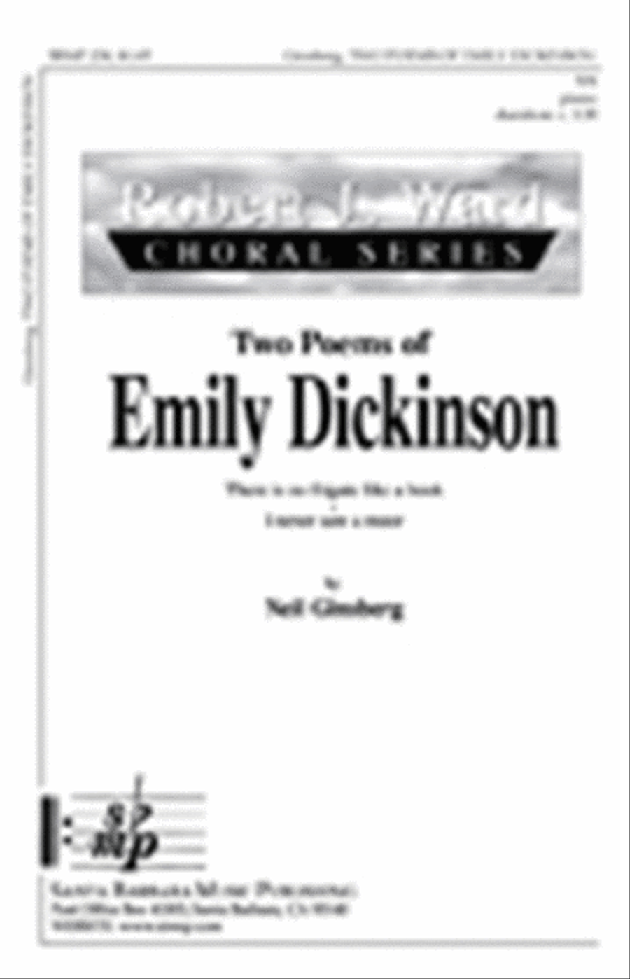 Two Poems of Emily Dickinson - SA Octavo SA scores gallery preview page 1
