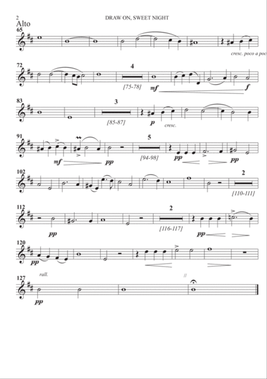 DRAW ON, SWEET NIGHT for Clarinet Choir Clarinet Choir scores gallery preview page 6