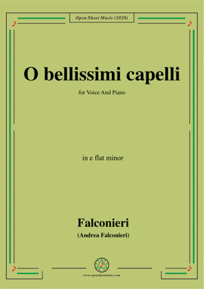 Book cover for Falconieri-O bellissimi capelli,in e flat minor,for Voice and Piano