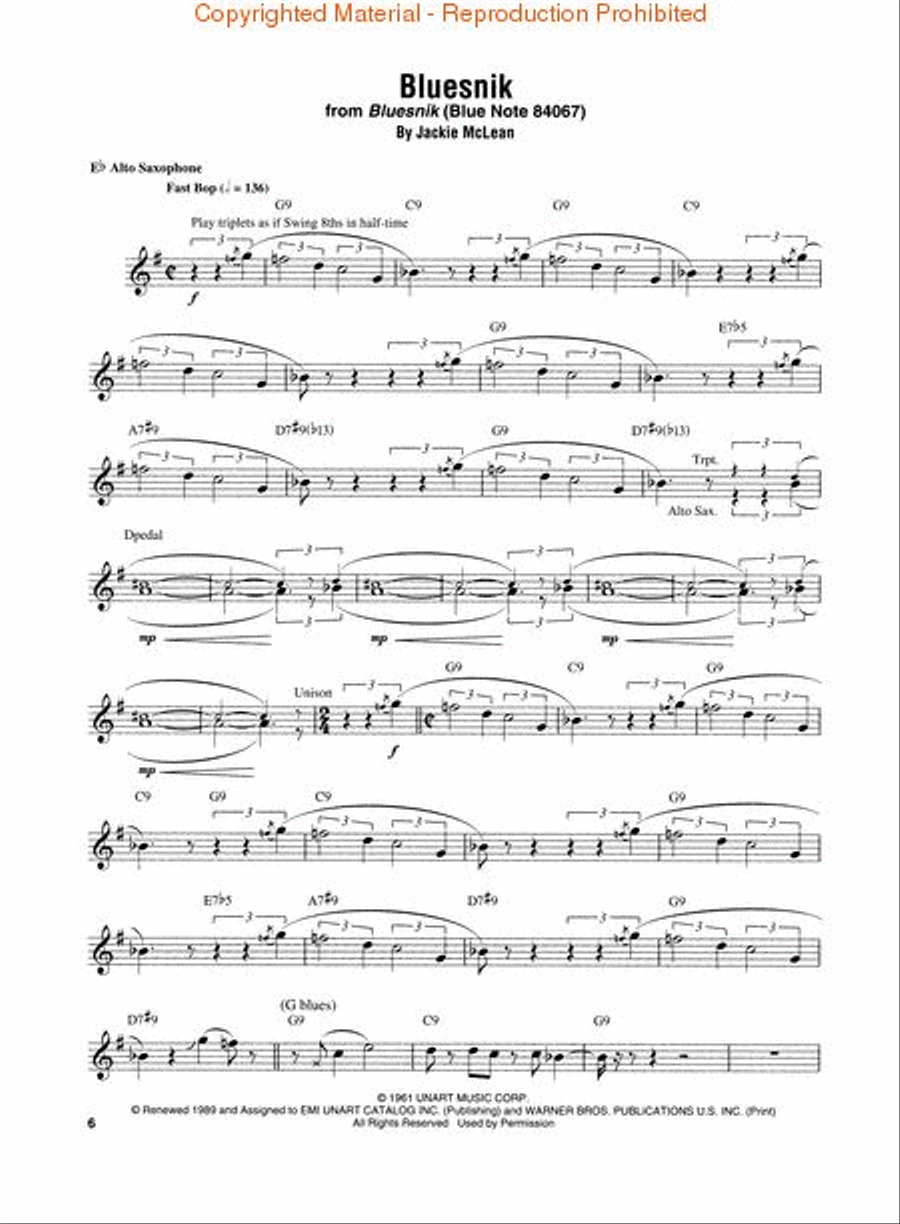 The Jackie McLean Collection Saxophone Solo scores gallery preview page 3