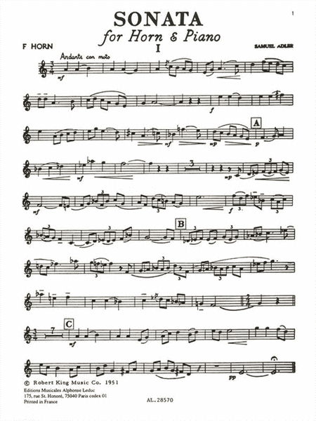 Sonata (horn And Piano)