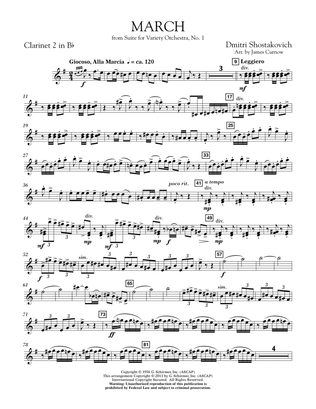 March from Suite for Variety Orchestra, No. 1 - Bb Clarinet 2