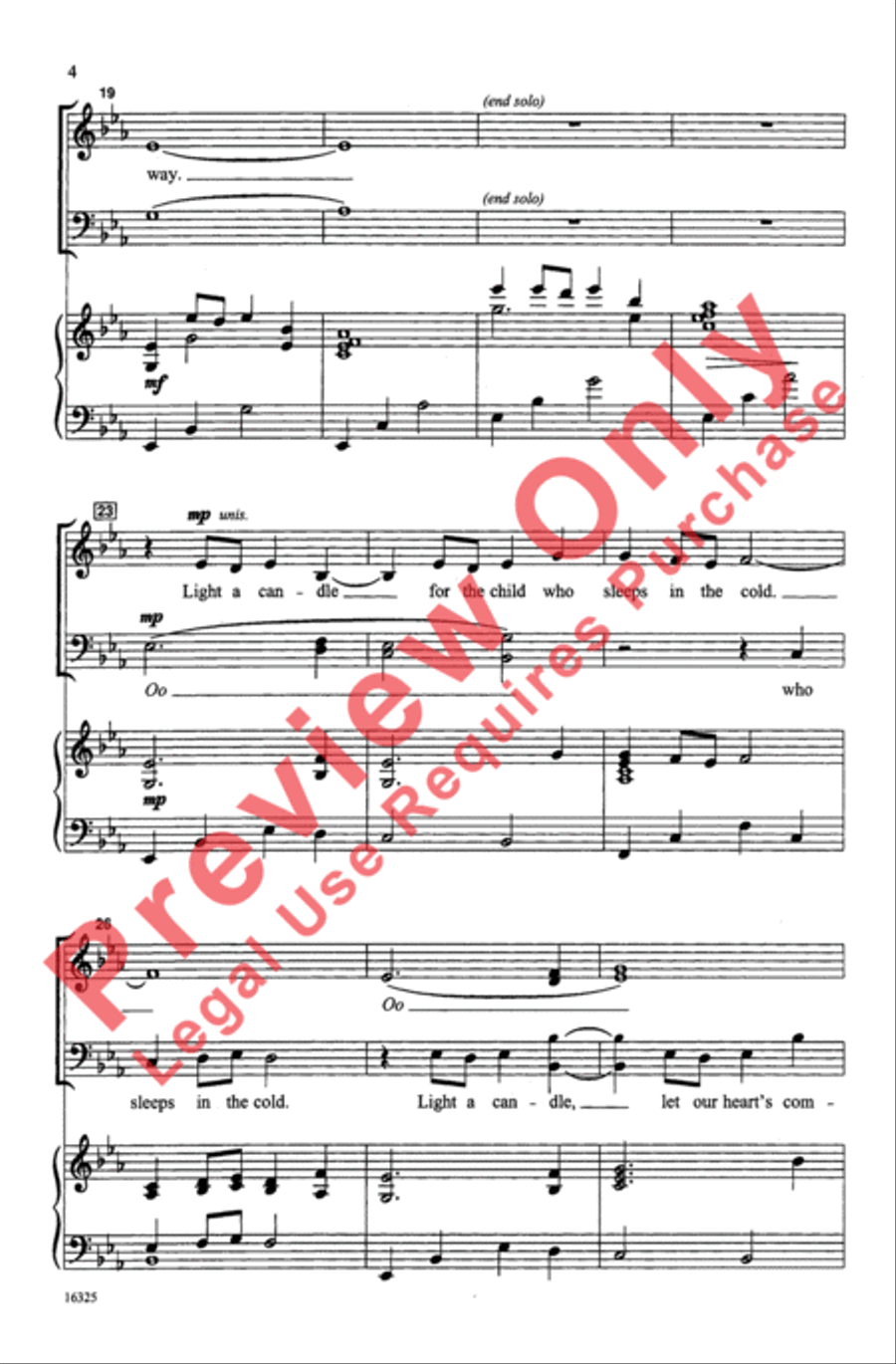 Light a Candle Light a Candle 4-Part scores gallery preview page 4
