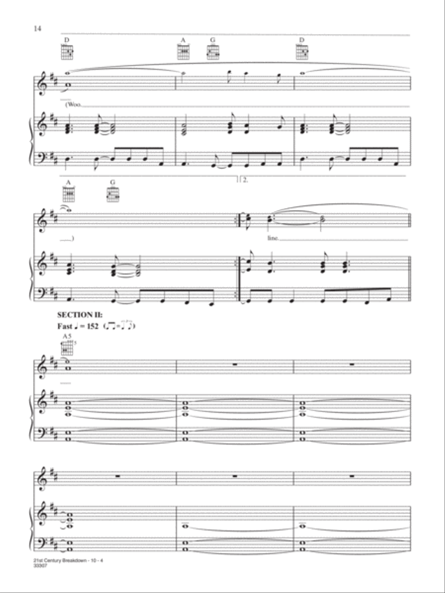 21st Century Breakdown Piano, Vocal, Guitar scores gallery preview page 4