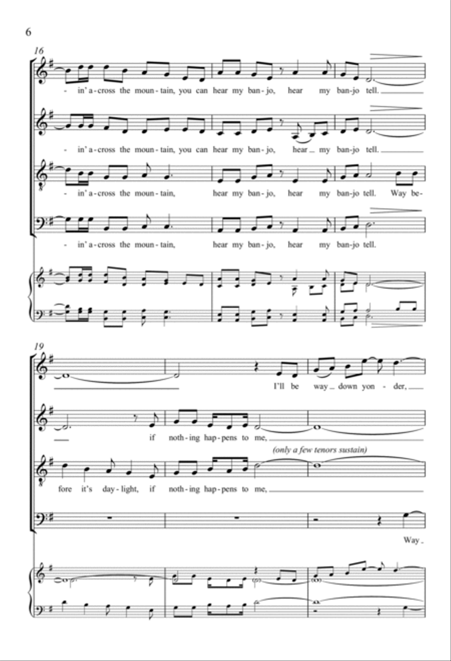 Going Across the Mountain 4-Part scores gallery preview page 5