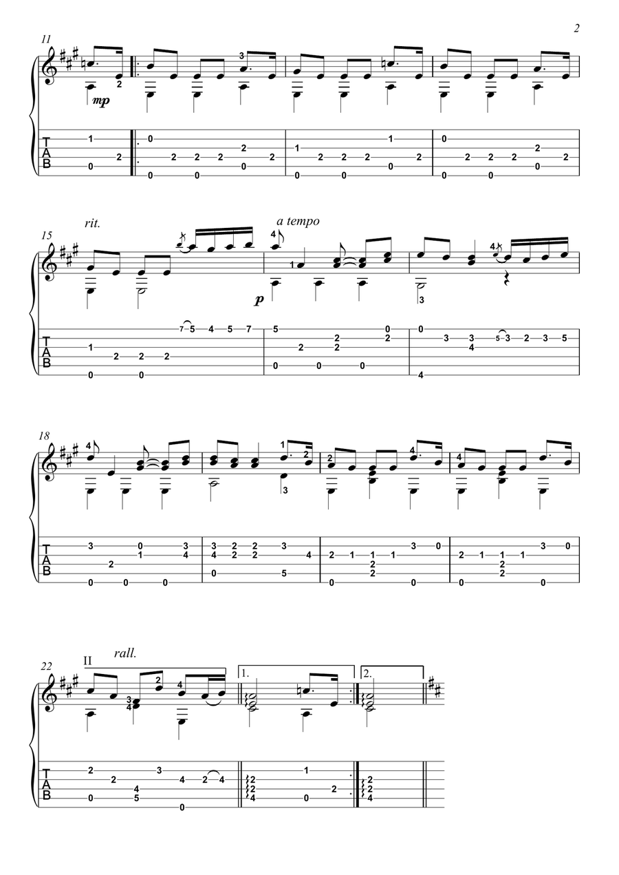 Minuet de Boccherini guitar solo Minuet de Boccherini guitar solo Acoustic Guitar scores gallery preview page 2