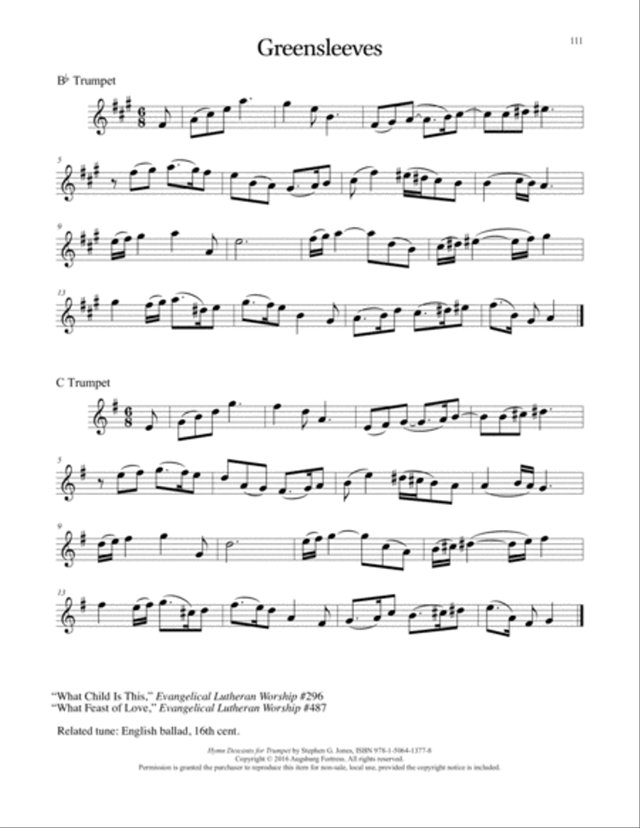Hymn Descants for Trumpet C Trumpet scores gallery preview page 112
