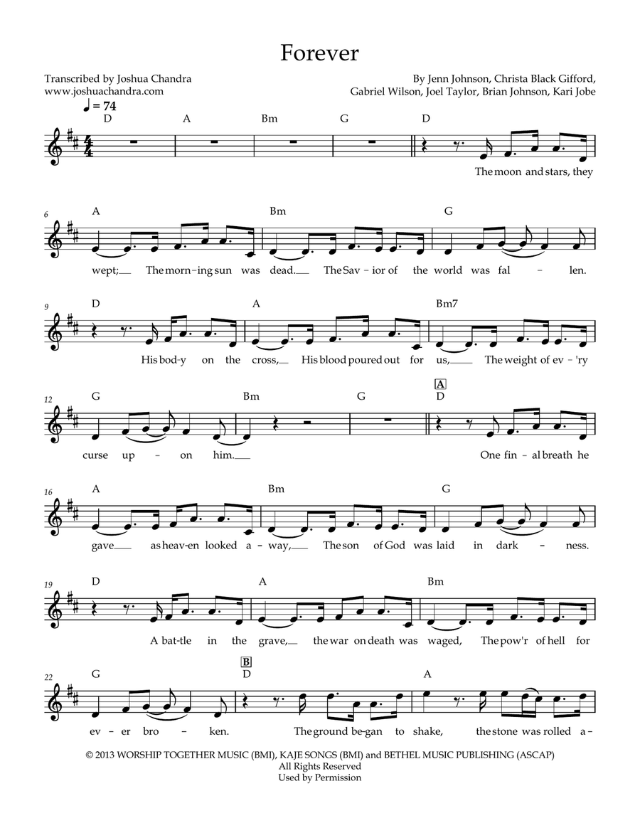 Forever (We Sing Hallelujah) Guitar scores gallery preview page 1