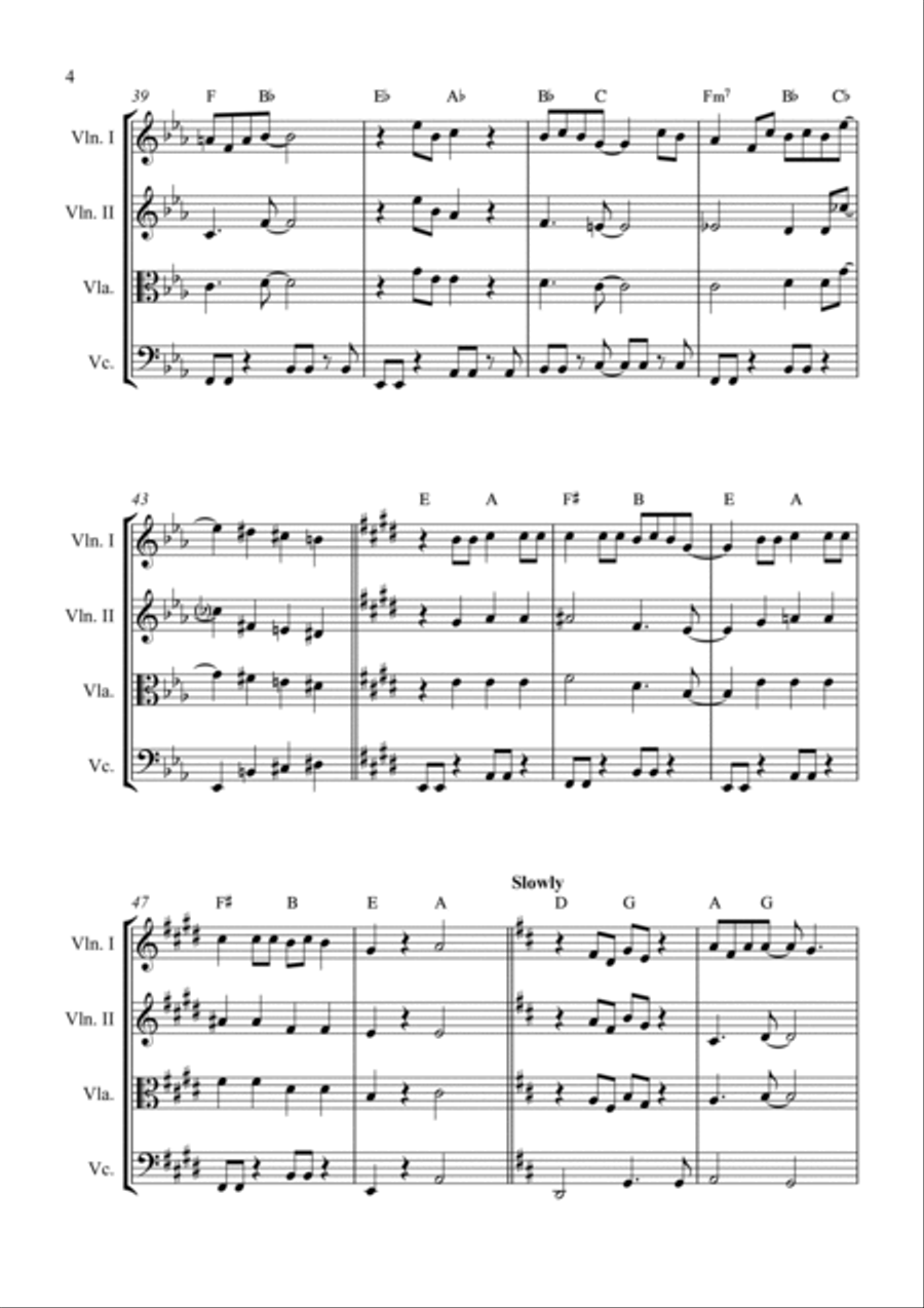 Summer Nights String Quartet scores gallery preview page 4