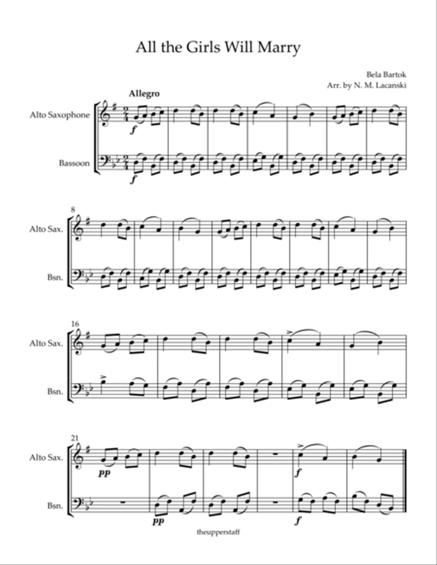 All the Girls Will Marry Woodwind Duet scores gallery preview page 2