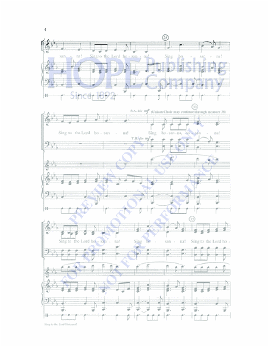 Sing to the Lord Hosanna! image number null