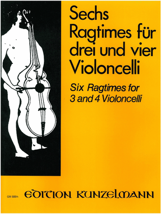 Book cover for 6 ragtimes for 3 and 4 celli
