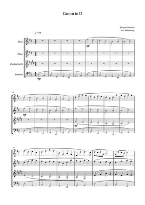 Canon in D - Johann Pachelbel for Woodwind Quartet.