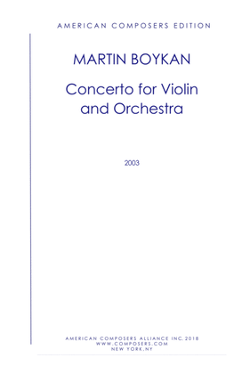 [Boykan] Concerto for Violin and Orchestra