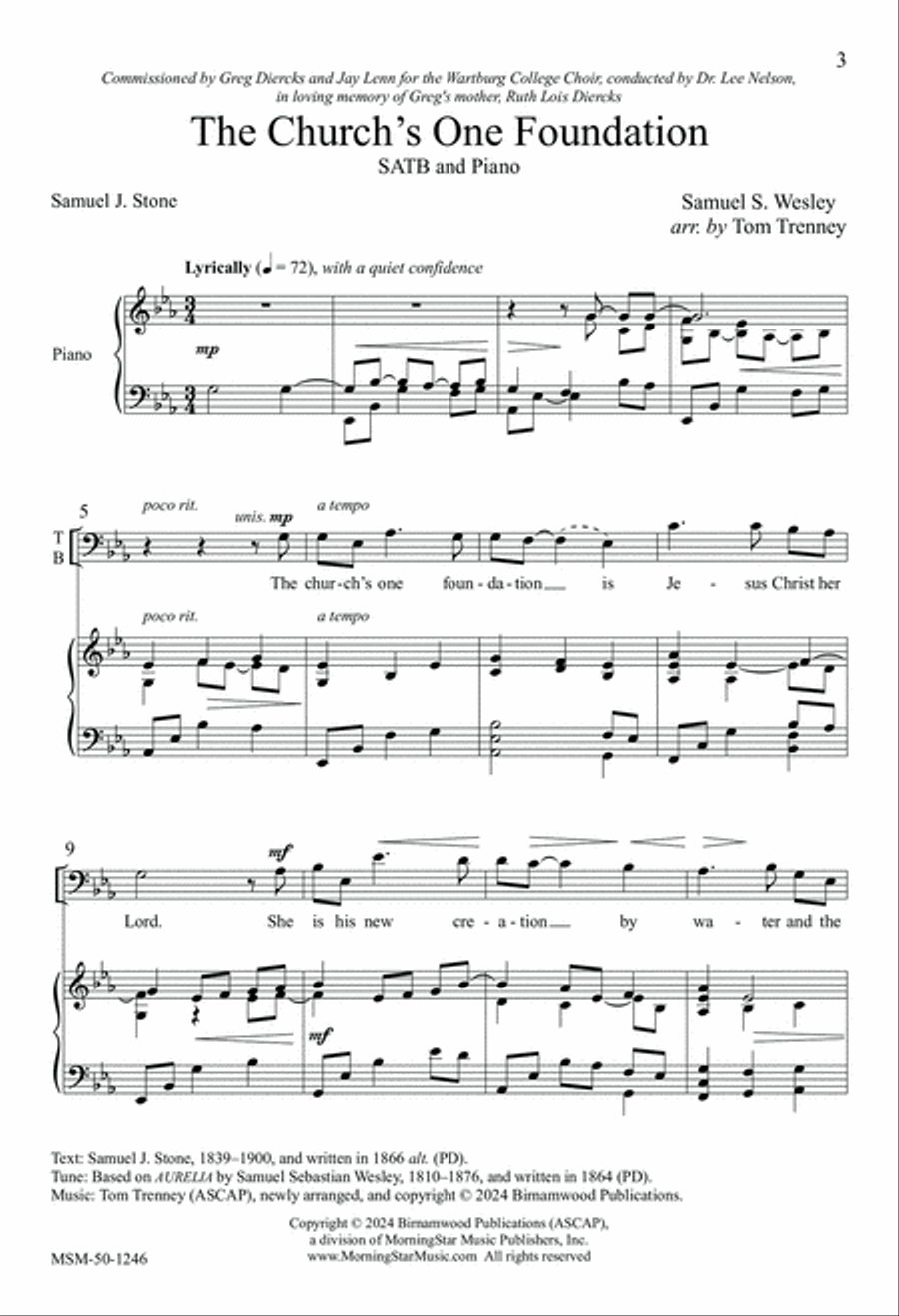 The Church's One Foundation 4-Part scores gallery preview page 3