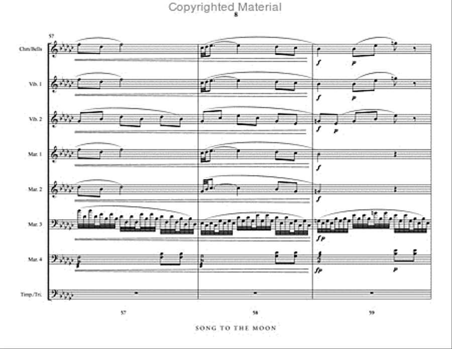 Song to the Moon Percussion Ensemble scores gallery preview page 9