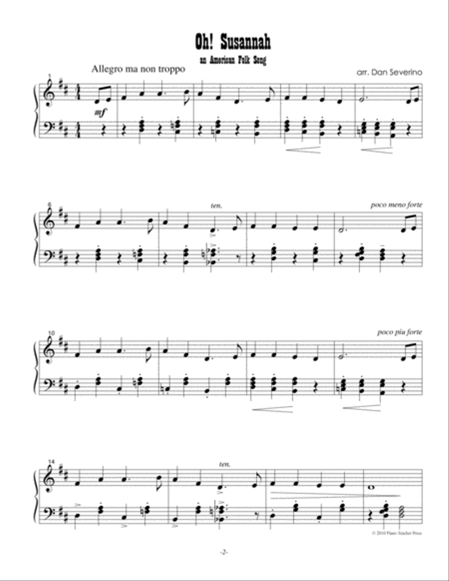 Oh! Susannah Oh! Susannah Piano Method scores gallery preview page 2