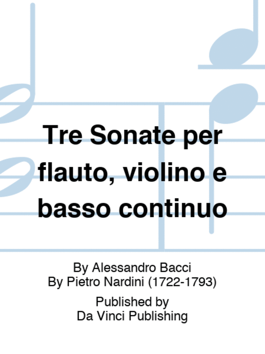 Tre Sonate per flauto, violino e basso continuo Flute scores gallery preview page 1
