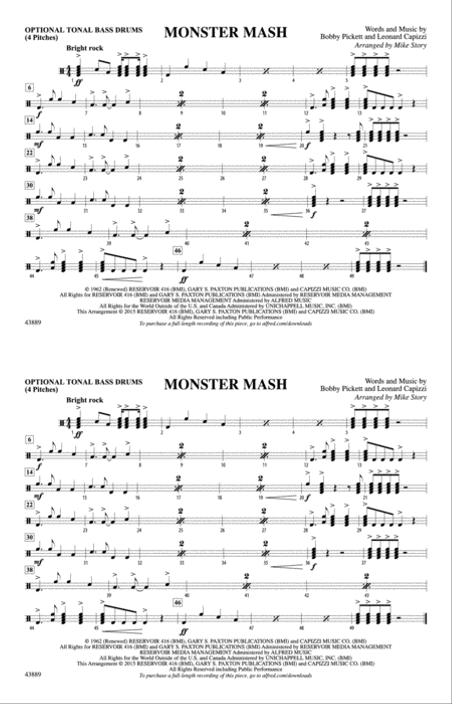 Monster Mash: Tonal Bass Drum Marching Band scores gallery preview page 1