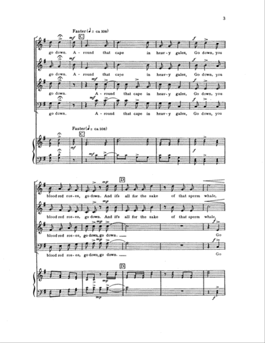 Two Chanties: 1. Blood Red Roses: 2. Shenandoah 4-Part scores gallery preview page 10