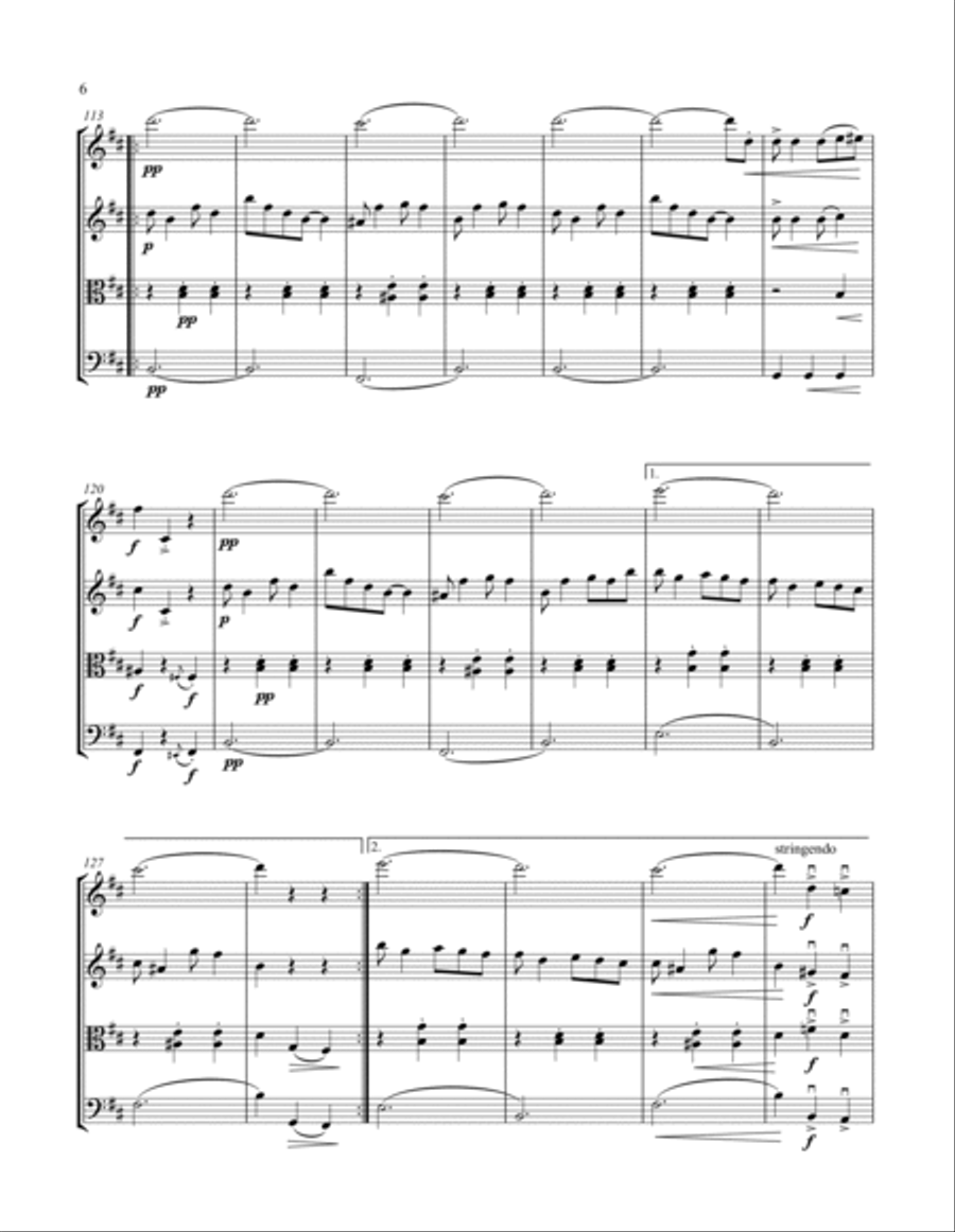 Bethena - A Concert Waltz String Quartet scores gallery preview page 6