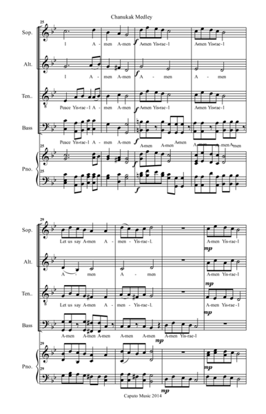 Hanukkah Medley for Voices SATB image number null