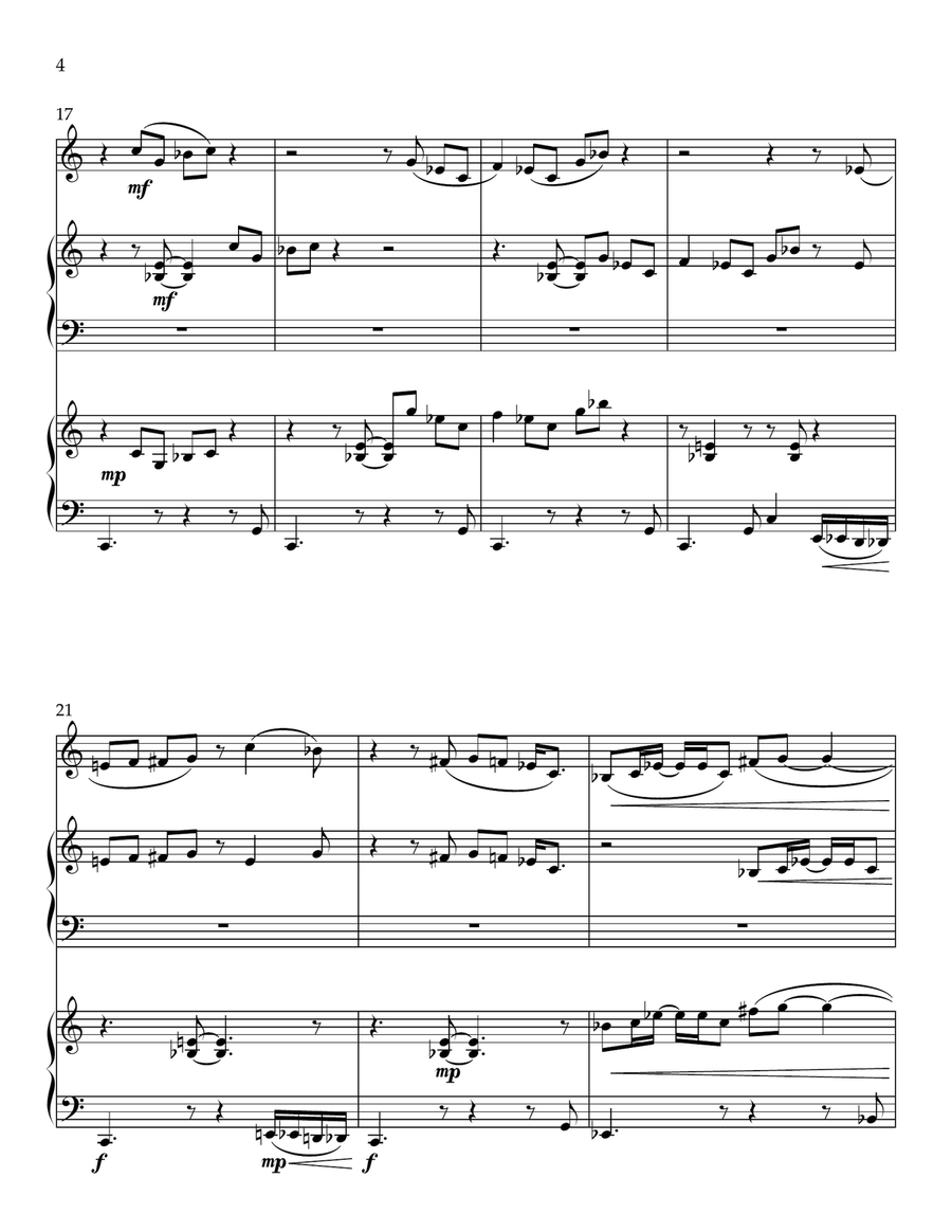 Excursion No. 3 for Clarinet, Marimba and Piano Chamber Music scores gallery preview page 4