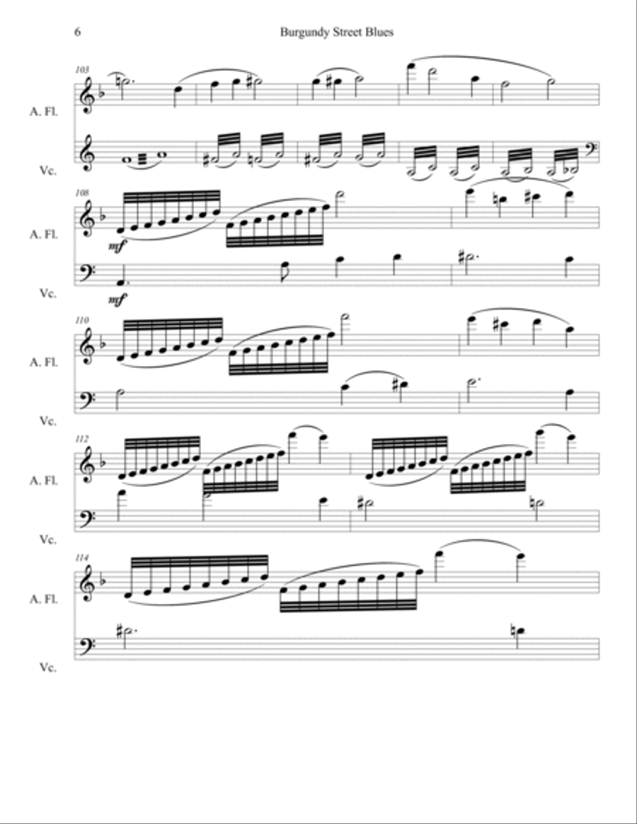 Burgundy Street Blues Burgundy Street Blues Flute scores gallery preview page 6