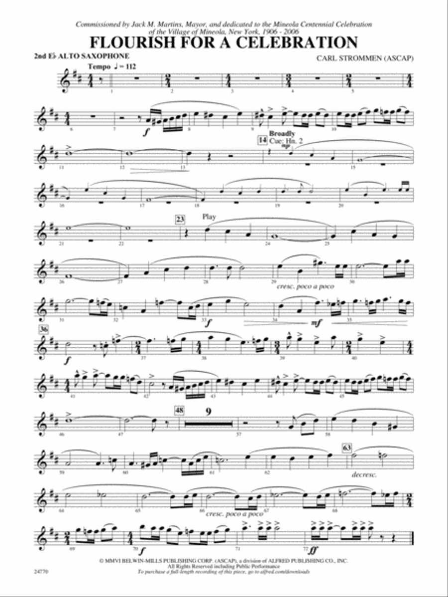 Flourish for a Celebration: 2nd E-flat Alto Saxophone