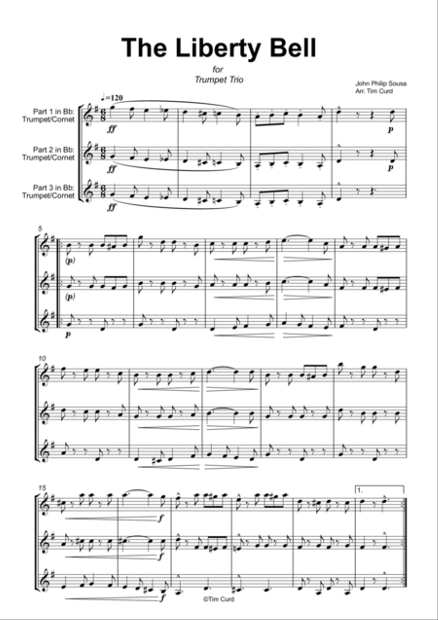 The Liberty Bell for Trumpet Trio Trumpet Trio scores gallery preview page 2